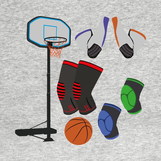 Basketball Accessories Stickers by VectorPB